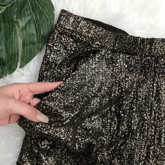 Zara • Gold Sequin Joggers Skinny Leg Harem Pants - Picture 4 of 8